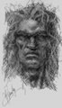 Michael Hensley Drawings, Human Head P & Ink 17